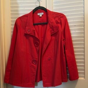 Coldwater Creek Red Trench Coat Tailored Elegance